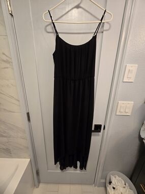 Banana Republic Classic Black Spaghetti Strap Maxi Dress
